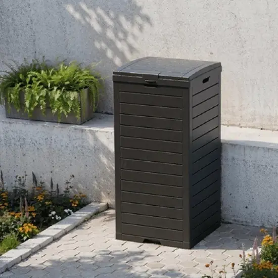 MAYEERTY 31 Gallon Large Capacity Outdoor Deck Box for Patio Furniture Cushions, Pillow with Wheels image {9}