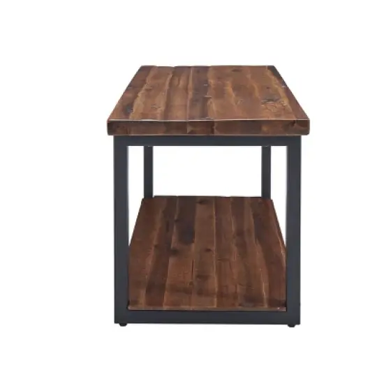 Claremont Rustic Wood Coat Hook and Bench Set Dark Brown - Alaterre Furniture image {4}