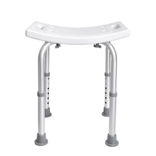 VEVOR Shower Chair, Adjustable Height Shower Stool with Built-in Handles, for Elderly Disabled Handicap, 158.8 kg Capacity,White image {8}