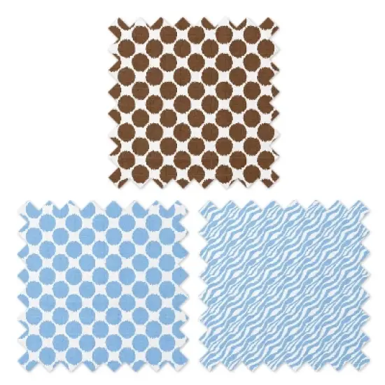 Bacati - Ikat Blue/Chocolate Swaddling Muslin Blankets set of 4 image {4}