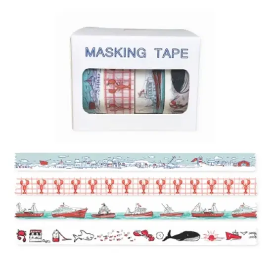 Salty Life Everyday Beach/Nautical Masking Tape by Ramus & Co - 4ct Rolls, Assorted image {3}