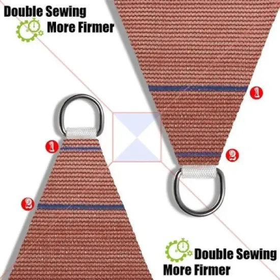 Handpoint Rectangle Patio Sun Shade Sail &ndash; Red, UV-Blocking Outdoor Canopy image {2}