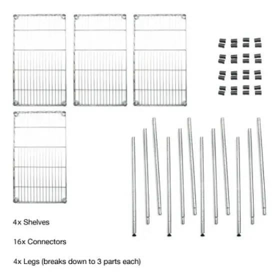 Mind Reader Adjustable 4-Tier Heavy Duty Utility Rolling Cart and Mobile Chrome Steel Shelf Organizer image {4}