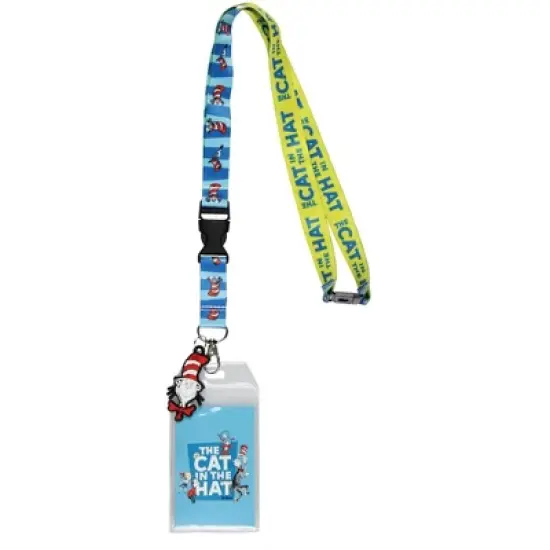 Dr. Seuss Cat In The Hat Breakaway ID Badge Holder Lanyard w/ 2" Rubber Pendant image {5}