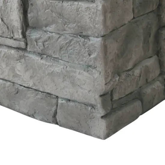 GDFStudio Hillcrest Outdoor 40,000 BTU Lightweight Concrete Square Fire Pit Table, Gray image {7}