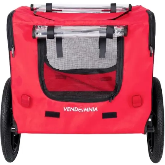 Foldable Dog Bike Trailers, Pet Bike Trailer With 16 Inch Wheels, Safety Reflectors And Flag, Internal Leash, Waterproof Mesh Dog Bike Trailer image {4}