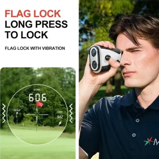 NAYSAYE Golf Rangefinder 1200 Yards 7X Magnification Distance Measuring Device Golf Accessories for Men Golfer, White image {2}