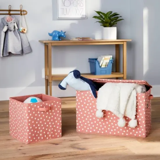 Large Rectangle Dot Kids' Storage Bin Rose Pink - Pillowfort&trade; image {1}