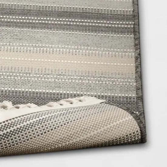 7'x10' Striped Tapestry Rectangular Woven Outdoor Area Rug Gray - Threshold&trade; image {3}