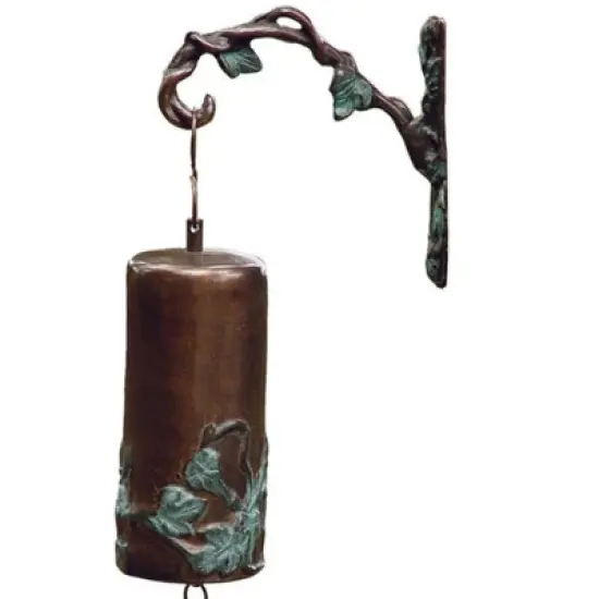 SPI Home Morning Glory Garden Bell &ndash; Handcrafted Metal Wind Chime, Floral Garden Accent, 24" Hanging Bell for Porch or Patio image {1}