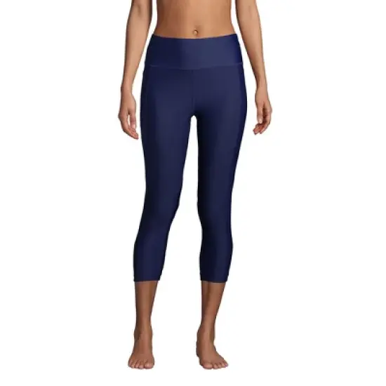 Lands' End Women's Chlorine Resistant High Waisted Modest Swim Leggings with UPF 50 Sun Protection image {2}