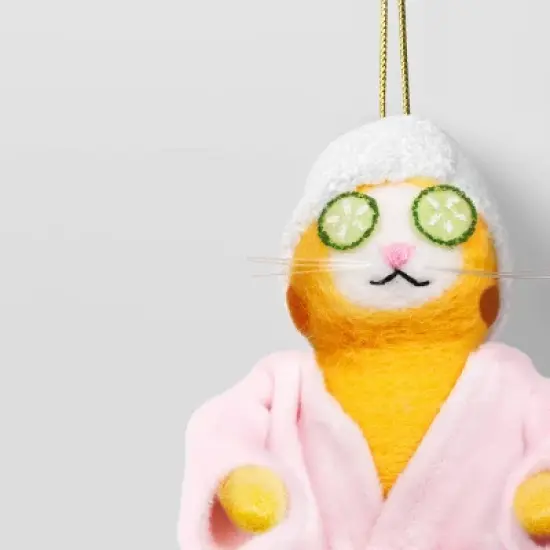 Christmas Felted Wool Cat Ornament Robe - Wondershop&trade; image {2}