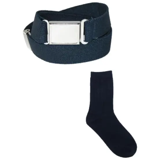 CTM Kids' Magnetic Buckle Elastic Belt  and Cotton Socks Uniform Set image {3}