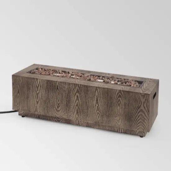 Wellington 48" Rectangular Iron Gas Fire Pit with Tank Holder - Brown - Christopher Knight Home image {12}