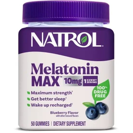 Natrol Melatonin Max 10mg Per Gummy Sleep Aid - Blueberry - 50ct image {12}