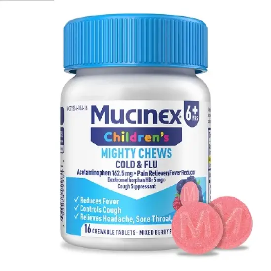 Mucinex Kids' Mighty Chews CCF - Daytime Tablets - Acetaminophen - 16ct image {10}