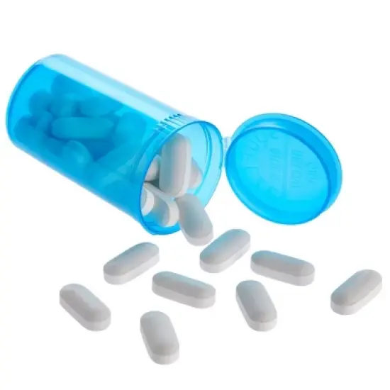 Juvale 30 Pack Empty Pill Bottles with Pop Top Caps, 19 Dram Prescription Medicine Containers (Blue) image {6}