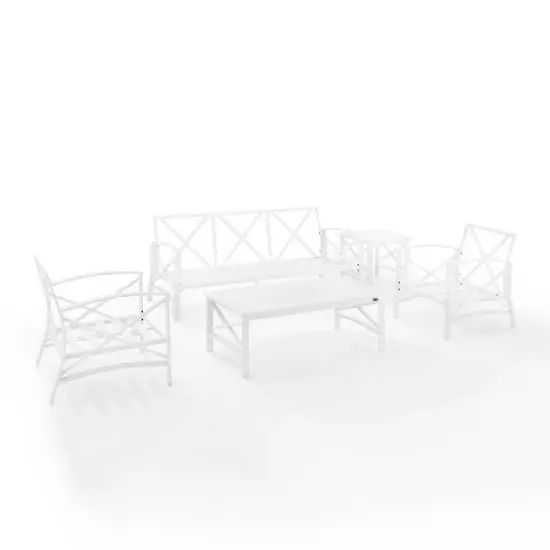 Kaplan 5pc Outdoor Sofa Set with Sofa & 2 Chairs with Coffee Table & Side Table - Crosley
 image {3}