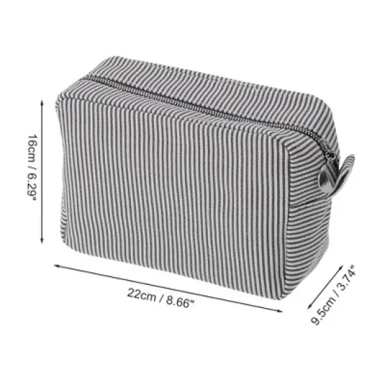Unique Bargains Large Striped Pattern Makeup Bag 1Pc image {1}
