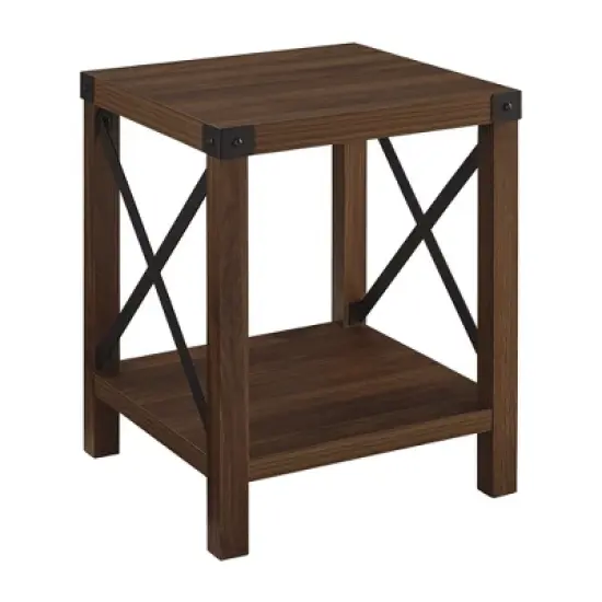 Sophie Rustic Industrial X Frame Side Table - Saracina Home image {12}