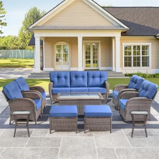 10 Pieces Gymojoy Sofa Chairs Ottoman with Swivel Chairs image {13}