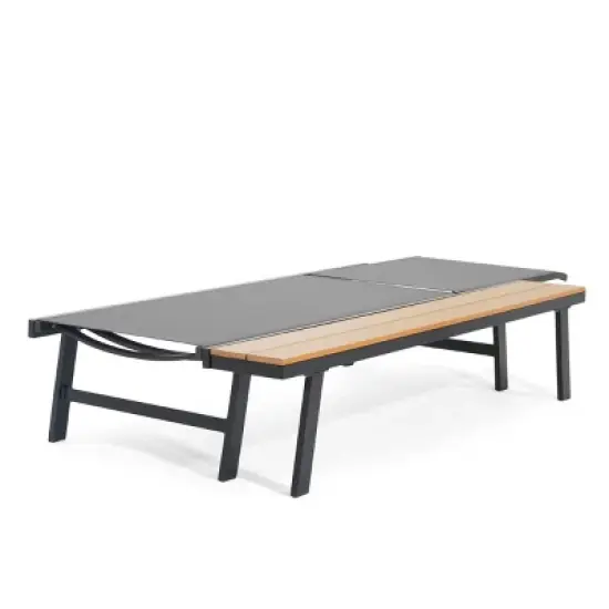 Patio Chaise Lounge with Mesh Seating and Built-In Side Table,Chaise Lounge Chair with Adjustable Recline-Maison Boucle image {5}