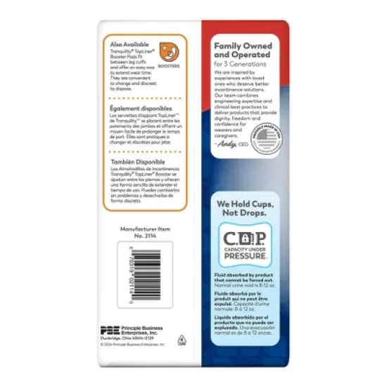 Tranquility Premium OverNight Disposable Underwear Pull On with Tear Away Seams Small, 2114, 20 Ct image {4}