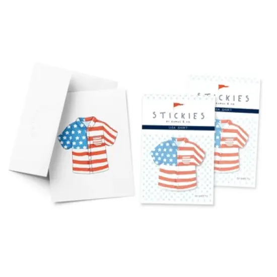 USA Shirt 3" x 3" 50-Sheet Sticky Notes (2-Pack) & USA Shirt Greeting Card Combo by Ramus & Co image {3}