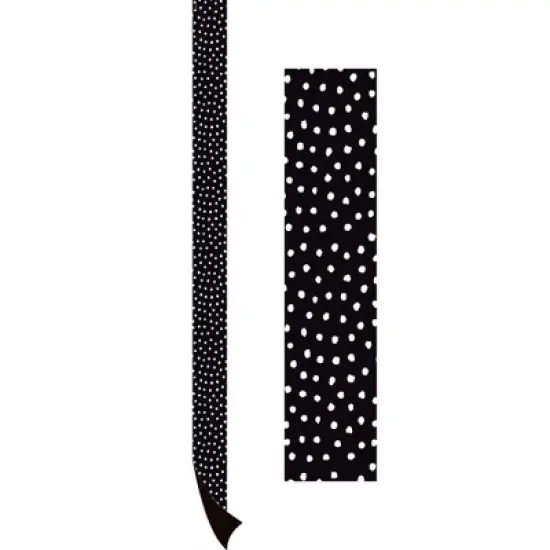 Teacher Created Resources&reg; Black with White Painted Dots Magnetic Border, 24 Feet Per Pack, 2 Packs image {2}