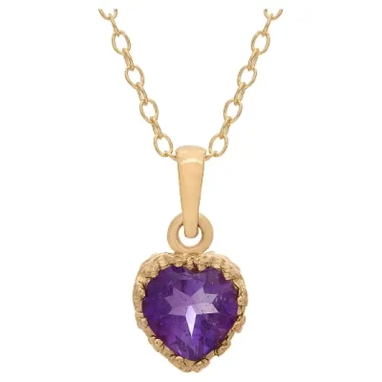Tiara Gold Over Silver Heart-cut Birthstone Crown Pendant image {2}