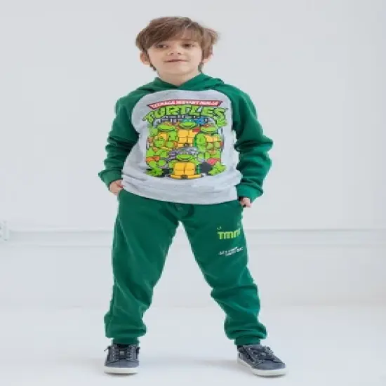Teenage Mutant Ninja Turtles Michelangelo Leonardo Raphael Fleece Pullover Hoodie and Pants Outfit Set Toddler to Big Kid image {4}