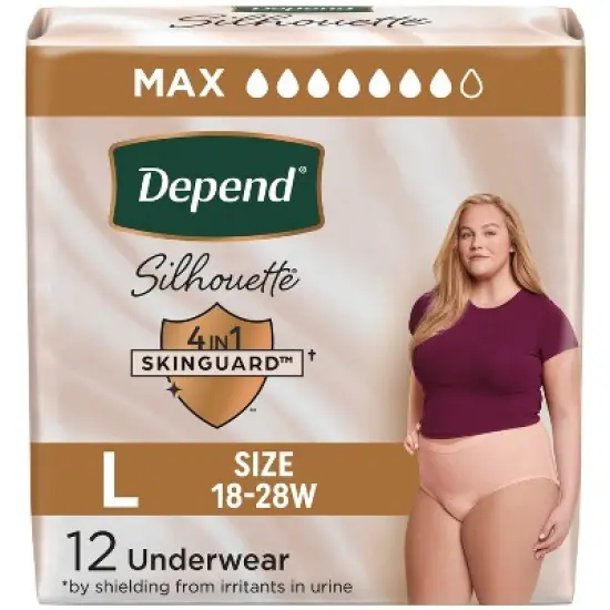 Depend Silhouette Women's LARGE Postpartum & Incontinence Disposable Underwear image {9}