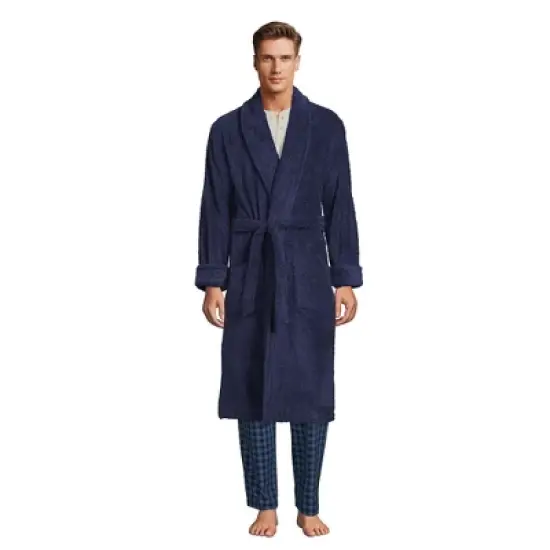 Lands' End Men's Calf Length Turkish Terry Robe image {10}