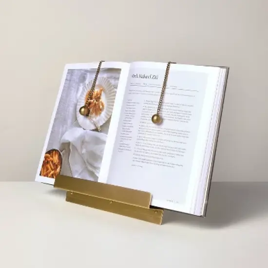 Brass Cookbook Holder with Weighted Chains - Hearth & Hand&trade; with Magnolia image {3}