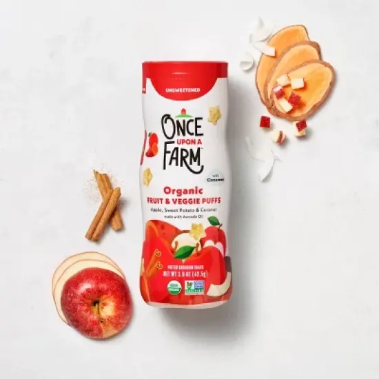 Once Upon a Farm Fruit & Veggie Puffs Apple Sweet Potato & Coconut Baby Snacks - 1.5oz image {1}
