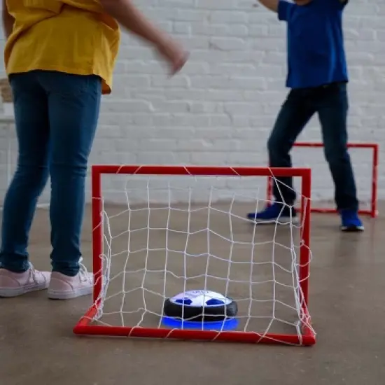 HearthSong Indoor Light Up Air Hover Soccer Game with Two Goals image {1}