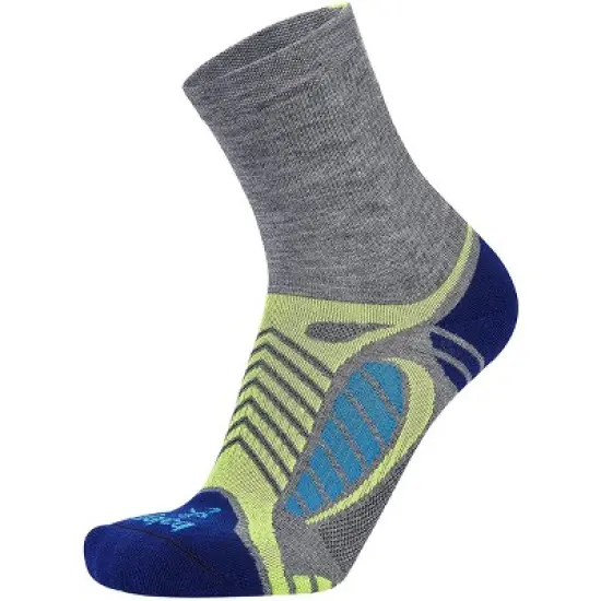 Balega Ultra Light Second Skin Crew Length Running Socks-Gray Heather/Royal Blue image {5}