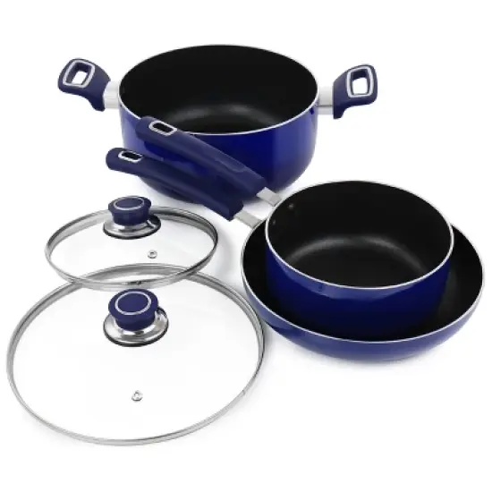 Oster 7 Piece Non Stick Aluminum Cookware Set in Blue image {9}