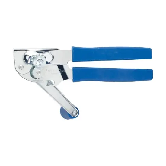 Winco Twist & Out Manual Can Opener with Crank Handle, Chrome Plated with blue Soft Grip Handles, 8.75? image {2}