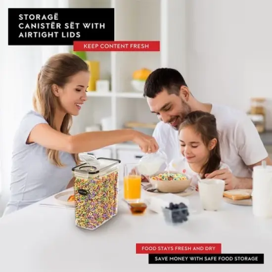DW&Euml;LLZA KITCHEN Airtight Food Cereal BPA-Free Storage Containers for Pantry Organization and Storage, Flour & Sugar Includes 1 Marker & 8 Labels image {1}
