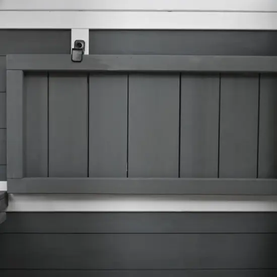 YOOCOZZ 63"Height Wood Garden Storage Cabinet with Waterproof- Roof and Lockable Door, Mini Greenhouse Cold Frame image {5}