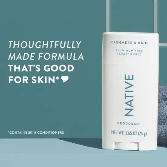 Native Solid Deodorant for Men Cashmere & Rain - Aluminum-Free 2.65oz image {4}