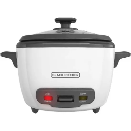 BLACK+DECKER 16-Cup Rice Cooker, 8-Cup Uncooked Rice, Steaming Basket, Removable Non-Stick Bowl, One Touch, Keep Warm image {9}