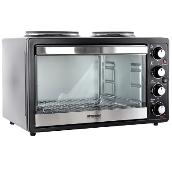 Better Chef Chef Central XL Toaster Oven and Broiler with Dual Solid Element Burners in Black image {6}