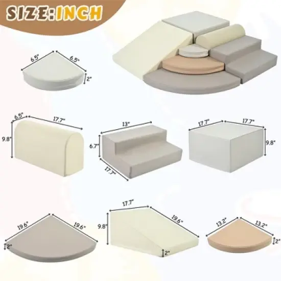 7pcs Soft Foam Climbing Blocks for Toddlers, Soft Climb & Crawl Playset Indoor, Soft Play Equipment for Kids, Babies Active Play Structure image {3}