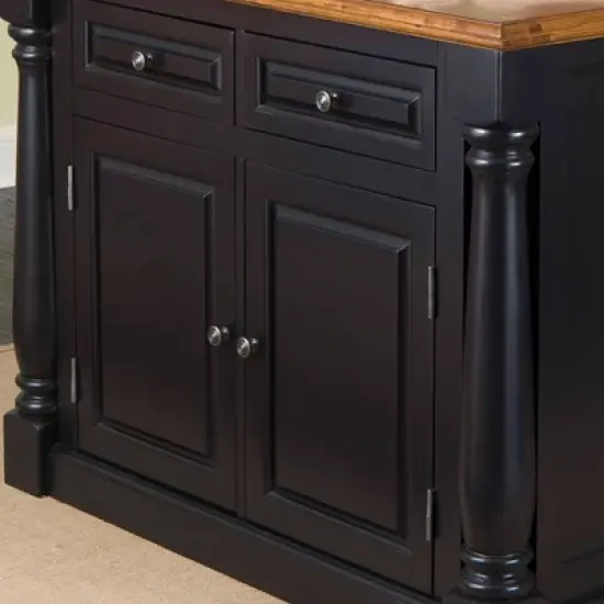 Monarch Kitchen Island with Oak Top Black - Homestyles image {1}