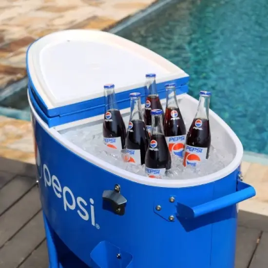 Permasteel 80qt Pepsi Oval Sporty Outdoor Cooler Cart image {2}