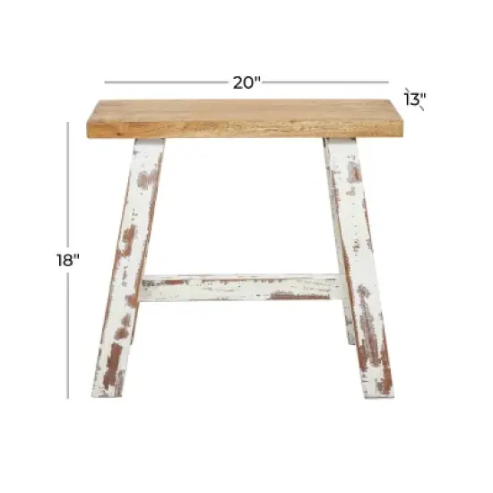 Rustic Wood Bench Brown - Olivia & May image {7}