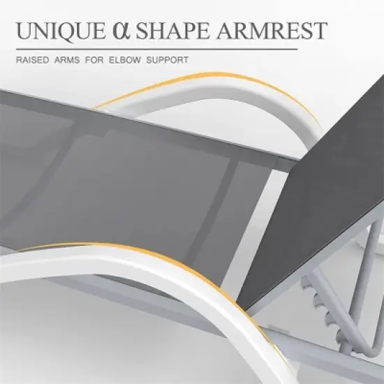 Kumasinova Modern Patio Chaise Lounge,Reclining Outdoor Pool Chaise Long Chairs,Aluminum Patio Long Chaise for Poolside&Backyard image {3}