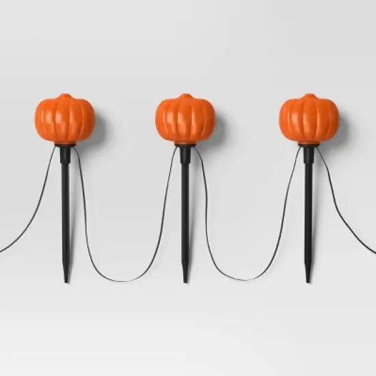 4pc Animated Halloween Pumpkin Novelty Stake Lights with Warm White LEDs and Monster Mash Music - Hyde and EEK! Boutique&trade; image {2}